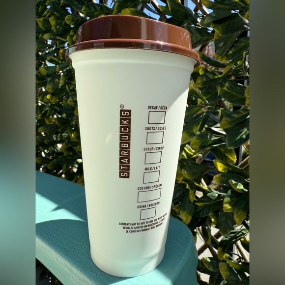 Starbucks Reusable Green and Brown Lid Coffee Cups Set of 2 - Picture 4 of 5